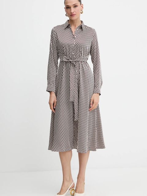 Marella sukienka Emme by Marella kolor bordowy midi rozkloszowana 2525226101200 - zdjęcie produktu nr 1