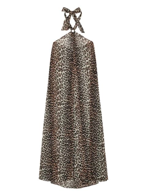 GANNI leopard-print halter dress - Neutrals - zdjęcie produktu nr 2