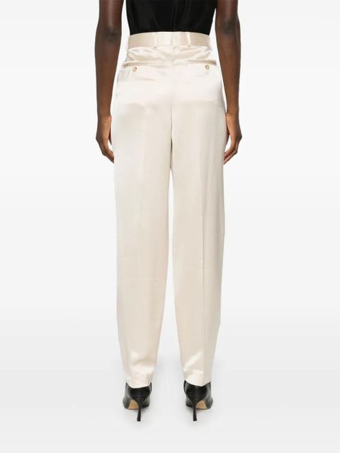 TOTEME low-rise satin trousers - Neutrals