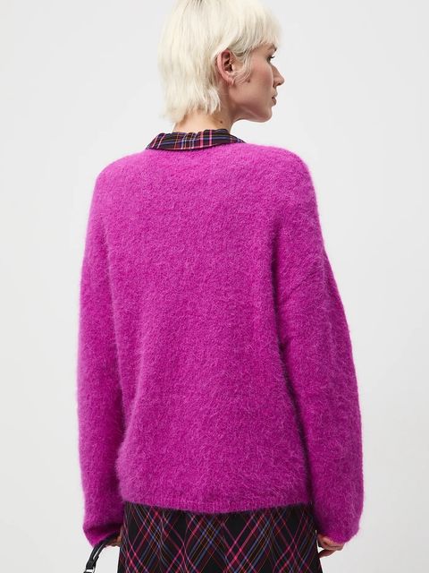 Medicine sweter z wełną alpaki kolor fioletowy