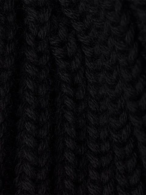 Prada triangle-logo knitted beanie hat - Black