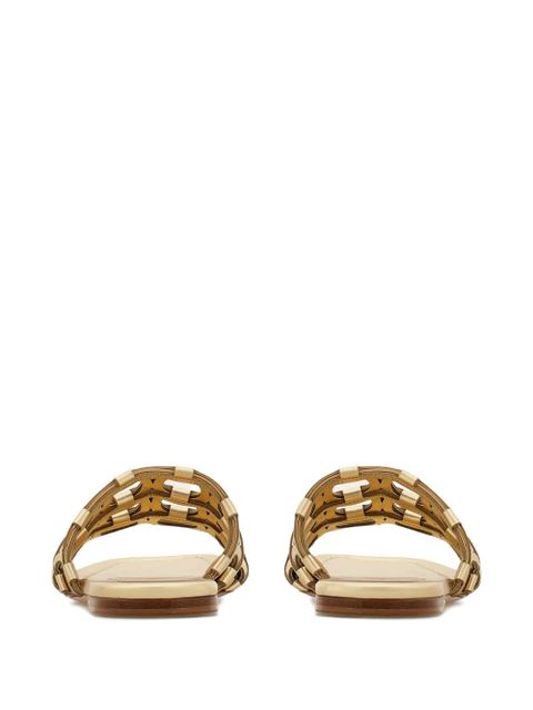 Ferragamo Gancini slides - Gold