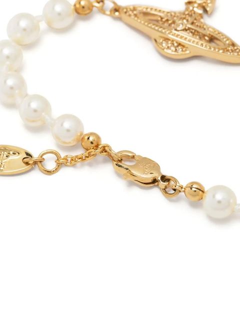 Vivienne Westwood mini bas relief pearl bracelet - White
