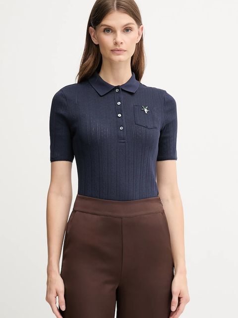 Lacoste polo bawełniane damski kolor granatowy DF5296 - zdjęcie produktu nr 1