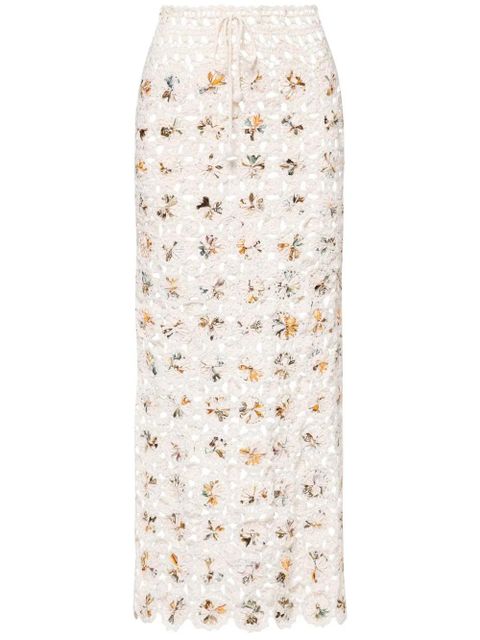 Agua By Agua Bendita Arroyo Caracola crochet-knit skirt - White - zdjęcie produktu nr 1