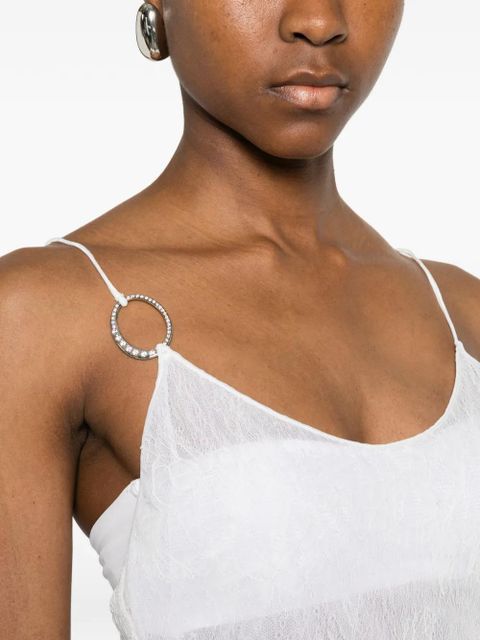 Oséree crystal-embellished spaghetti-strap maxi dress - White