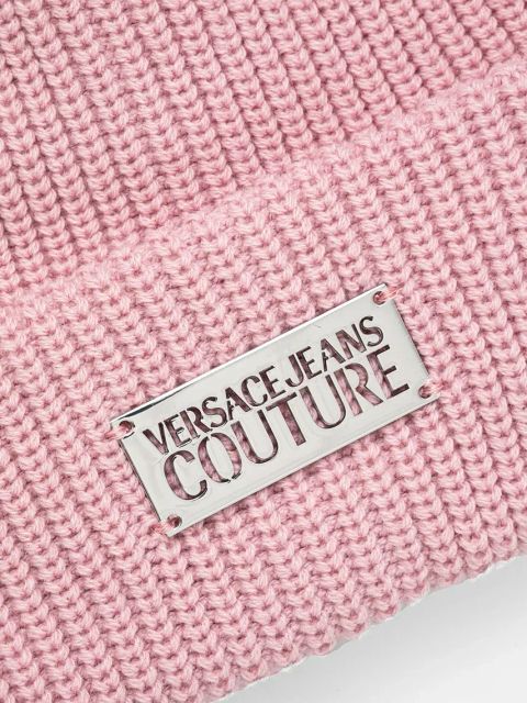Versace Jeans Couture czapka kolor różowy z grubej dzianiny 77HAZK50 ZG291