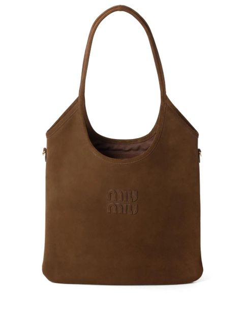 Miu Miu Ivy suede tote bag - Brown - zdjęcie produktu nr 1