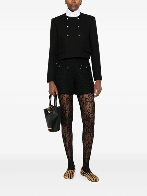 Maje double-breasted cropped blazer - Black