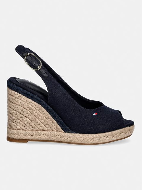 Tommy Hilfiger sandały na koturnie FLAG HIGH WEDGE ESPAD SLINGBACK - zdjęcie produktu nr 1