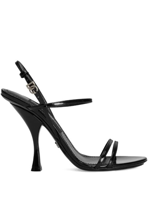 Dolce & Gabbana 105mm ankle-strap leather sandals - Black - zdjęcie produktu nr 1