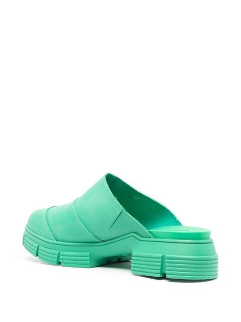 GANNI City slip-on mules - Green