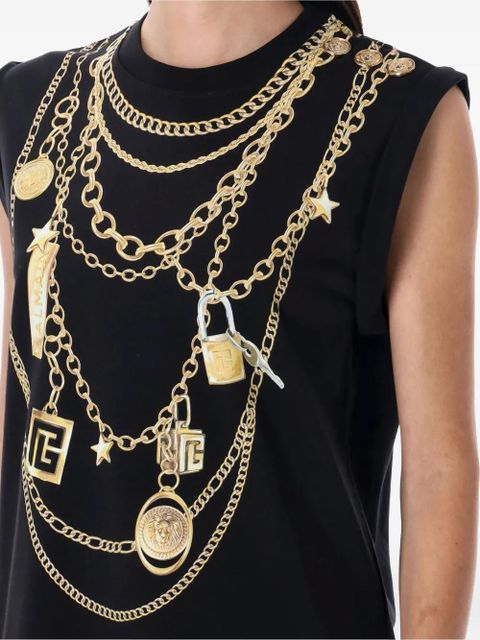 Balmain chain-print tank top - Black - zdjęcie produktu nr 2