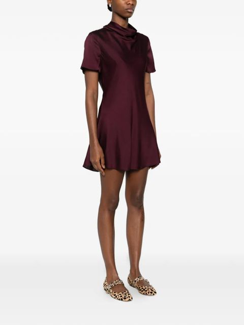 STAUD cowl-neck silk mini dress - Purple