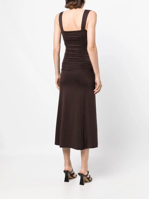 Reformation Suvi ruched midi dress - Brown