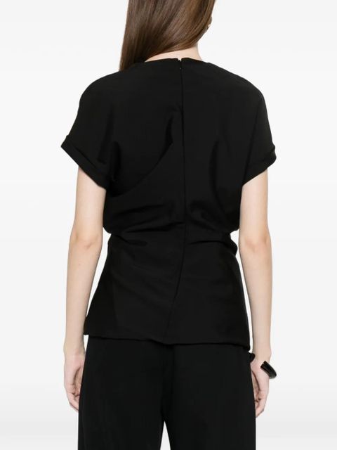 KHAITE Tandie draped blouse - Black