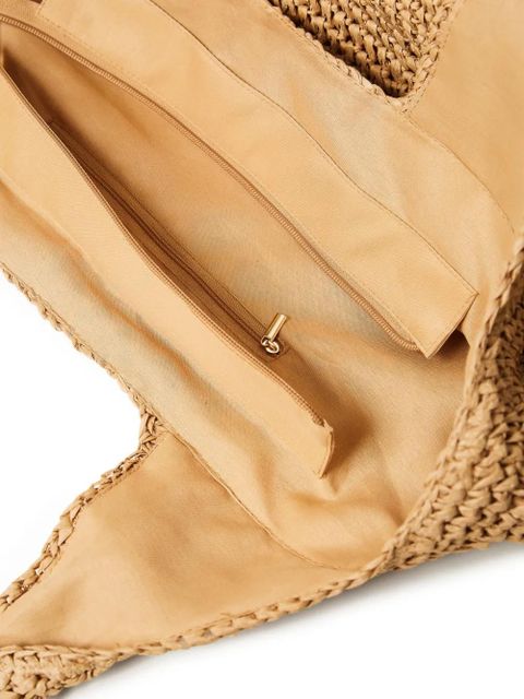 TWINSET woven-effect logo-plaque shoulder bag - Neutrals