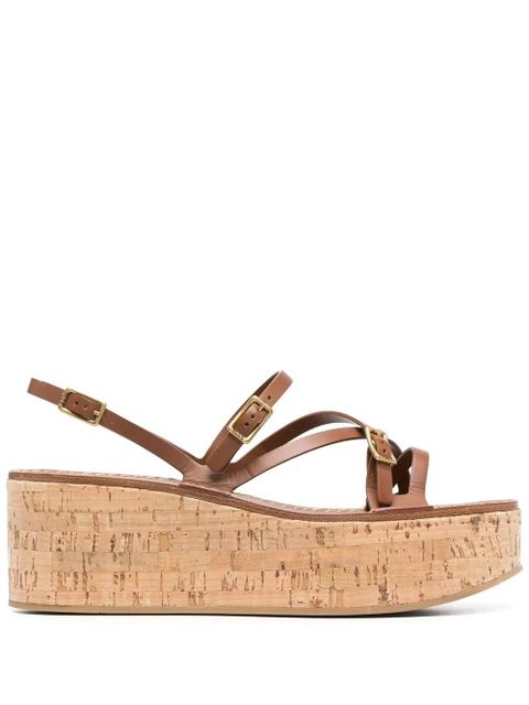 Tod's strap-detail platform sandals - Brown - zdjęcie produktu nr 1