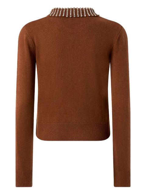 PINKO embellished-collar sweater - Brown - zdjęcie produktu nr 2