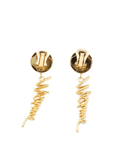 Moschino logo-lettering drop earrings - Gold - zdjęcie produktu nr 2