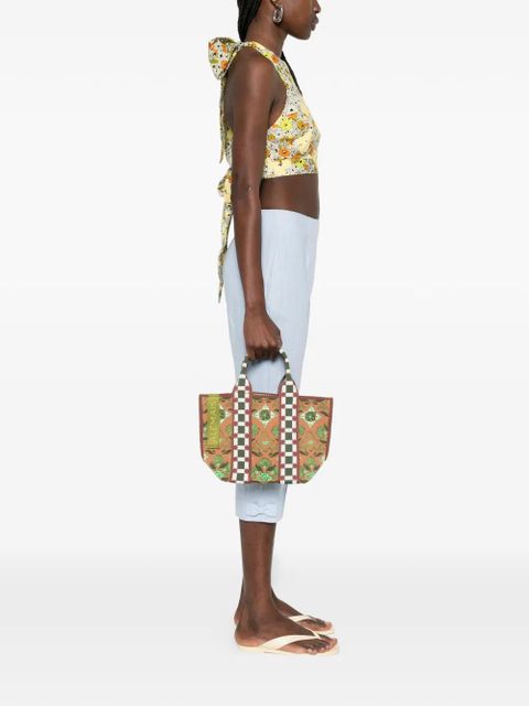 ALEMAIS mini Cecec floral-print tote bag - Brown - zdjęcie produktu nr 2