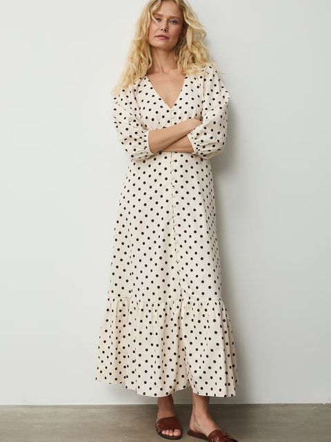 Medicine sukienka rozkloszowana z dodatkiem lnu - zdjęcie produktu nr 1