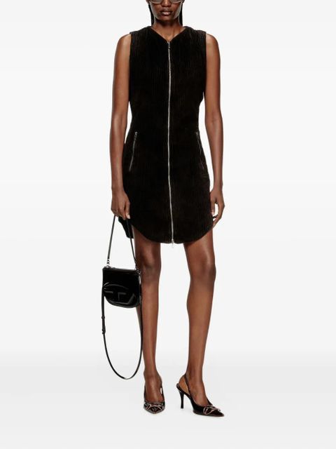 Diesel D-Enea zip-front corduroy mini dress - Black - zdjęcie produktu nr 2