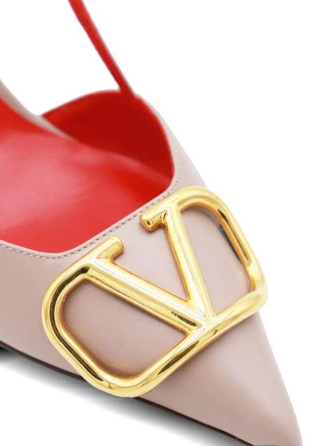 Valentino Garavani 80mm VLogo Signature slingback pumps - Neutrals - zdjęcie produktu nr 2