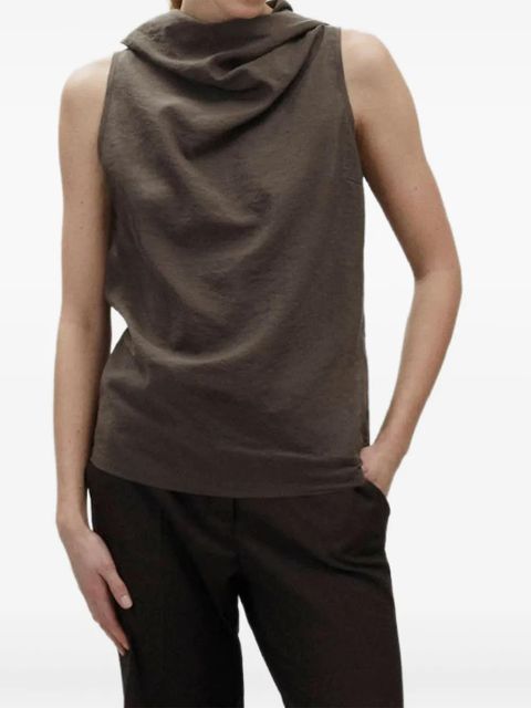 Alysi cowl-neck hooded top - Brown - zdjęcie produktu nr 1