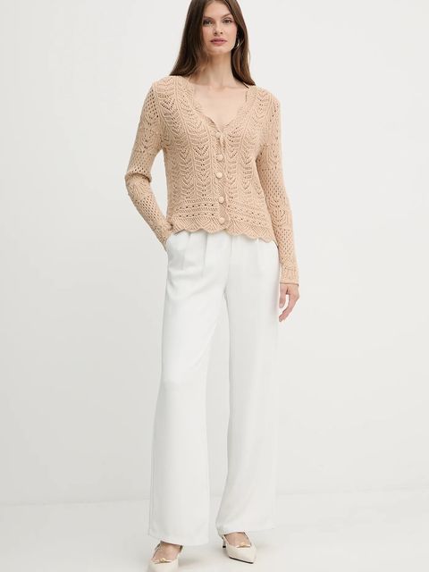 Fracomina kardigan damski kolor beżowy ciepły FS25WT8016K53801