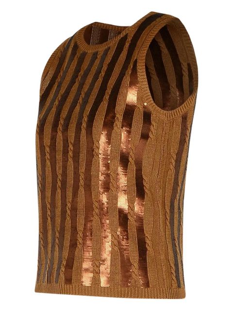Max Mara sequin-embellishment cable-knit top - Brown - zdjęcie produktu nr 2