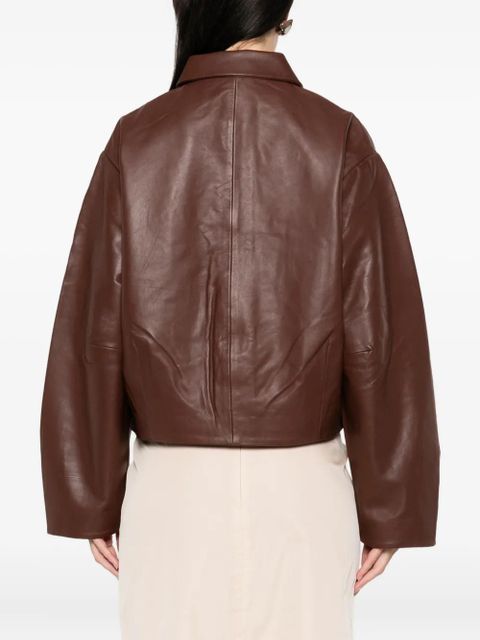 St. Agni Cocoon leather jacket - Brown