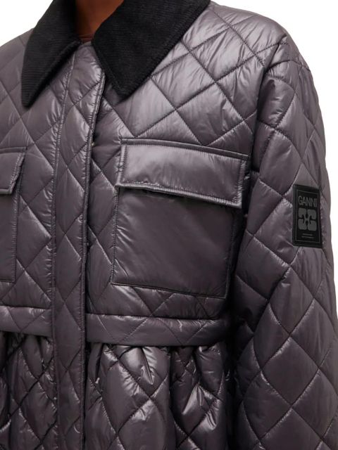 GANNI quilted jacket - Brown