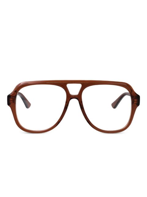 Chloé Eyewear pilot-frame tortoiseshell glasses - Brown - zdjęcie produktu nr 1