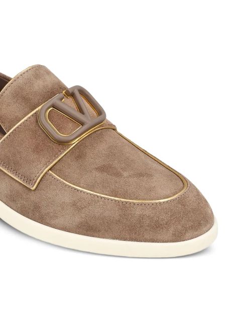 Valentino Garavani VLogo suede loafers - Neutrals