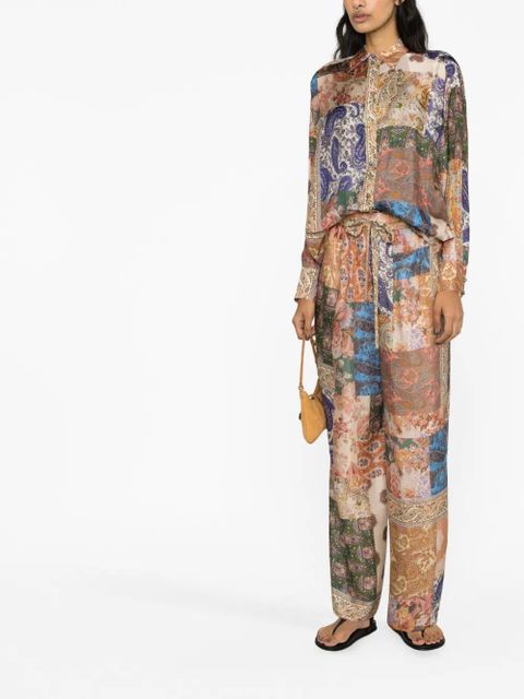 ZIMMERMANN graphic-print silk shirt - Neutrals