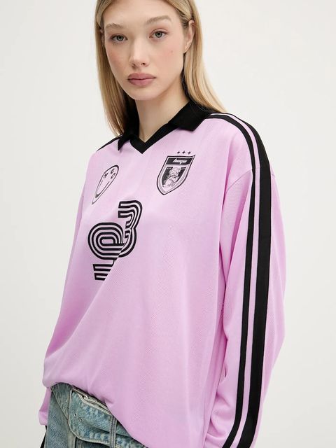 Hugo Blue bluza damska kolor różowy z nadrukiem 50542303