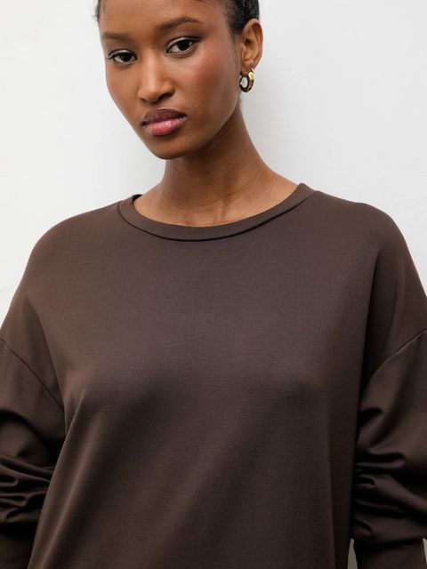 Answear.LAB sukienka kolor brązowy maxi oversize