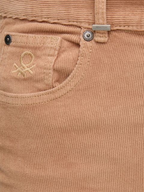 United Colors of Benetton spódnica sztruksowa kolor brązowy maxi prosta 41ULD0045