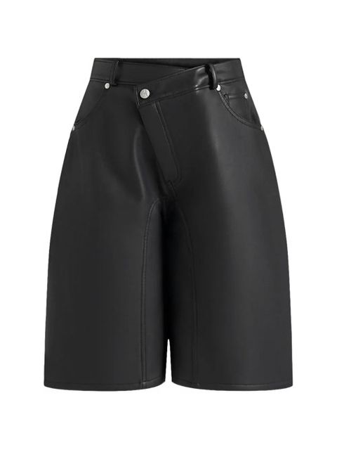 Manière De Voir Hazel eiffel-button wrap-over bermuda shorts - Black - zdjęcie produktu nr 1