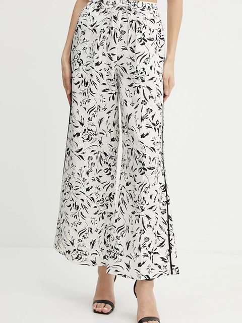 Karl Lagerfeld spodnie damskie kolor biały szerokie high waist A2W10016 - zdjęcie produktu nr 1