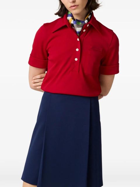 Miu Miu point collar embroidered top