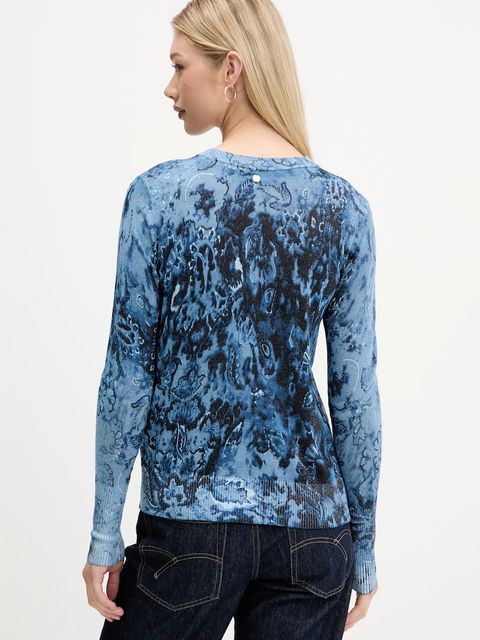 Desigual kardigan KASSIDY damski kolor niebieski lekki 25WWJF12