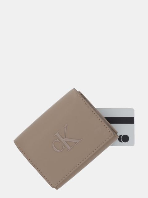Calvin Klein portfel damski kolor beżowy LV04F1047G