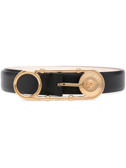 Versace Safety Pin leather belt - Black - zdjęcie produktu nr 1