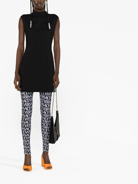 Versace logo-print high-waist leggings - Black - zdjęcie produktu nr 2