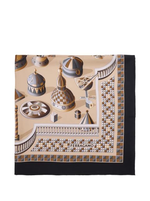 Ferragamo geometric print scarf - Neutrals - zdjęcie produktu nr 1