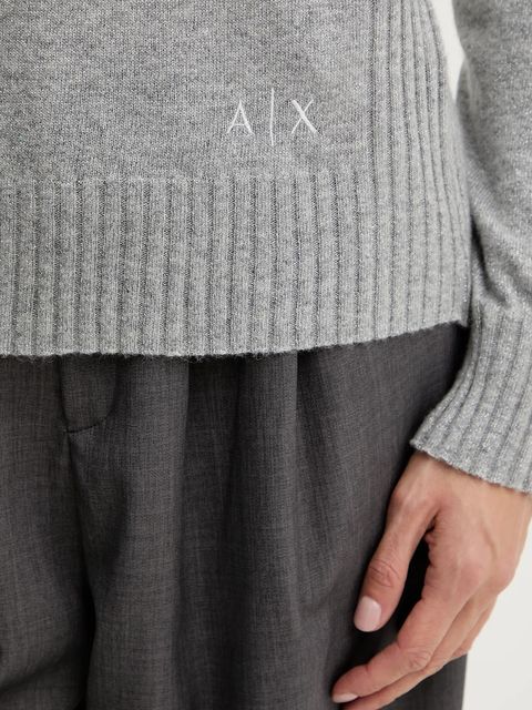 Armani Exchange sweter z dodatkiem wełny damski kolor szary lekki XW001164 AF16181