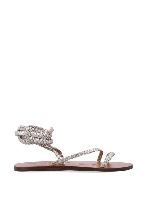 Manebi braided lace-up sandals - Silver - zdjęcie produktu nr 1