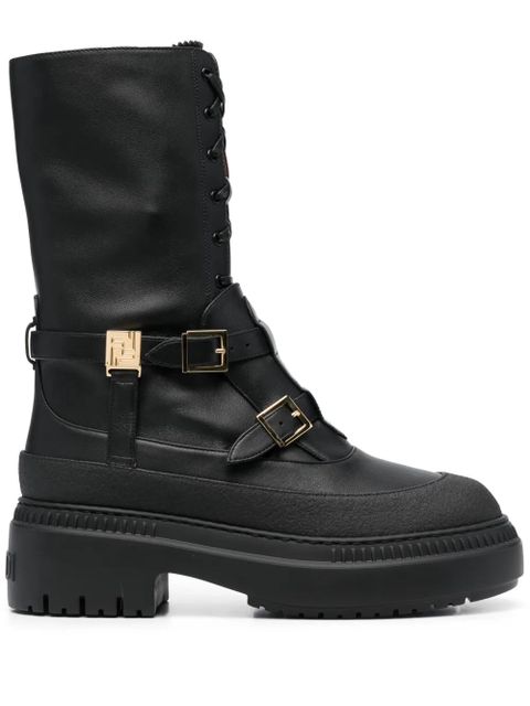 FENDI Delfina leather biker boots - Black - zdjęcie produktu nr 1